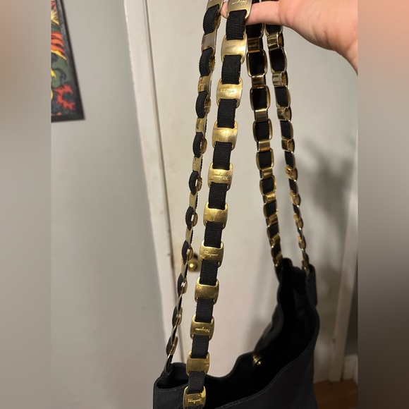 Salvatore Ferragamo metal & canvas tote bag (fits 13” MacBook Air) - Picture 5 of 13